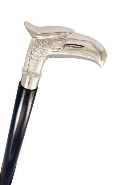 The New Antique Store - Brass Derby Handle Walking Cane Wooden Cane Stick - Made of Rosewod & Brass (Eagle Chrome)