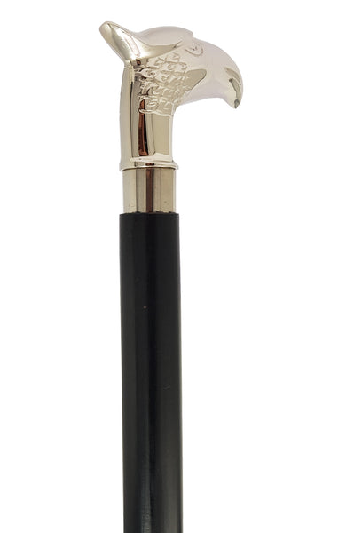 The New Antique Store - Brass Derby Handle Walking Cane Wooden Cane Stick - Made of Rosewod & Brass (Eagle Chrome)