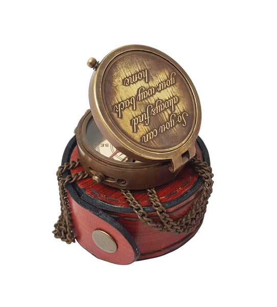 Hanzla Collection - Camping Compass Engraved with “So You Can Always Find Your Way Back Home”, Gift Compass for Christmas