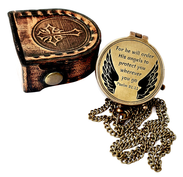 Brass Nautical - Brass Compass Engraved Gift for Son, Grandson, Daughter, Baptism, Confirmation Communion Godson Church Graduation Day