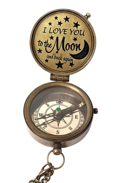Brass Nautical - Engraved Brass Compass for Son / God Son, from Mom, Dad, Godfather, for Birthday, Baptism, Communion, Graduation, Confirmation, Camping, Travelling, Moving Out