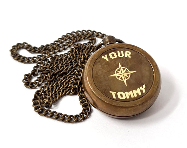 Brass Nautical - Your Tubbo & Your Tommy Compass Pair - Love Pendent Compass - Your Tubbo Compass Locket Mine Craft