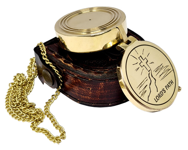 The New Antique Store - Brass Compass Engraved with Religious Scripture Verse, Gift for Son, Grandson, Daughter, Baptism, Confirmation Communion Godson Church Graduation Day