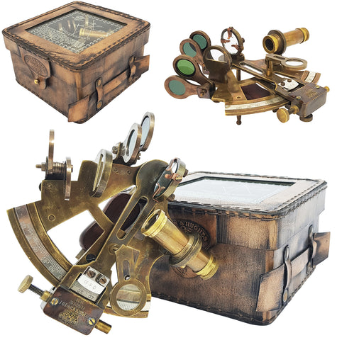 Brass Sextant in Wooden Box   - Astronomy and navigation -  Comarch e-Sklep