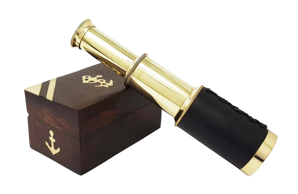 The New Antique Store - Marine Telescope Collectible Nautical Spyglass for Kids Soldi Brass Pirate Functional Monocular Gifting Travellers Adventure Enthusiasts