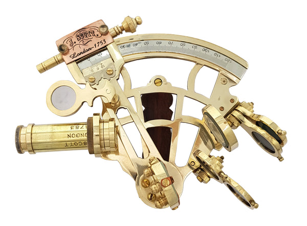 Brass Nautical Sextant Large Brass Navigation Instrument Sextante Navegacion Marine Sextant in Hardwood Gift Box